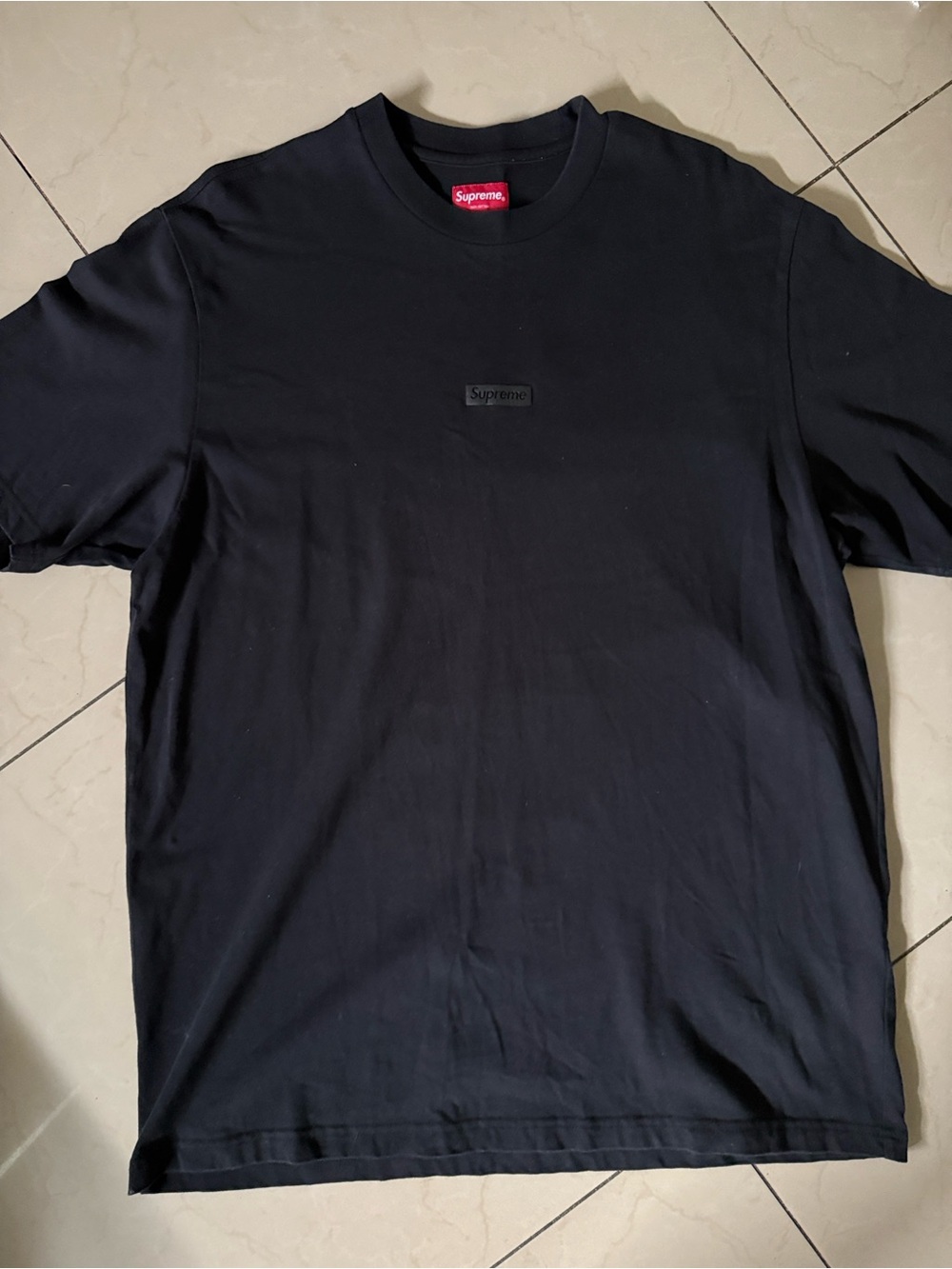 Supreme Black Minimal Box Logo Short Sleeve Tee